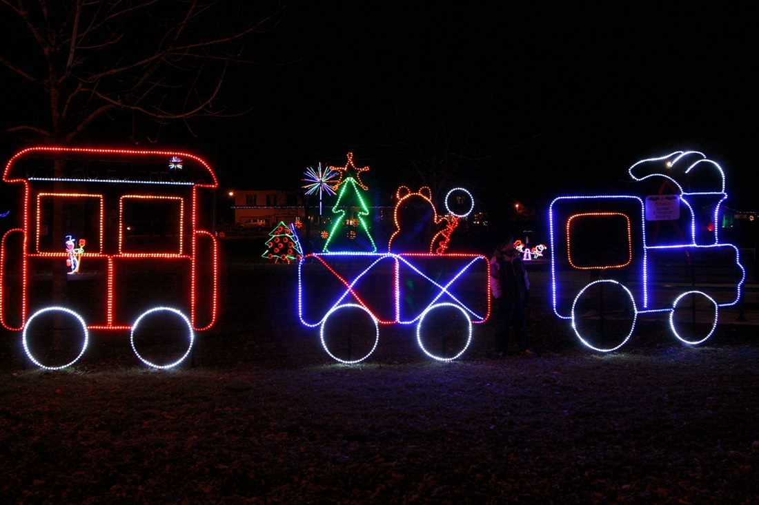 Christmas lights at night