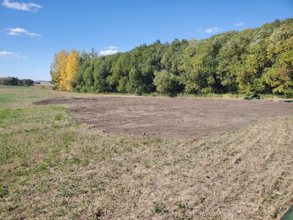 Pipeline right of way covered over with dirt