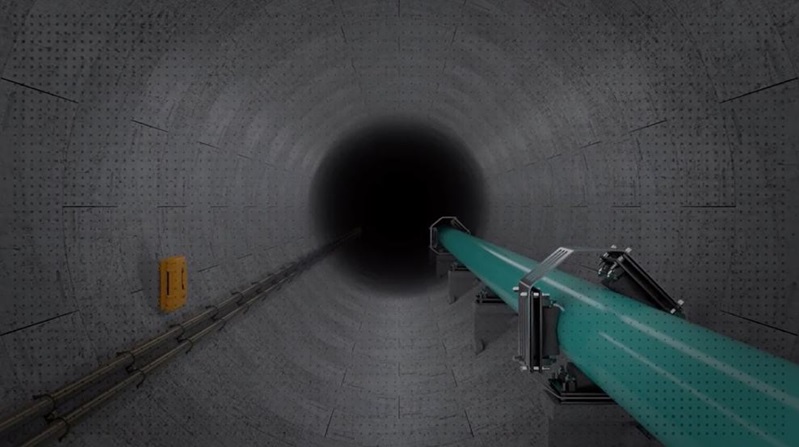 Cross-section animation of Great Lakes Tunnel