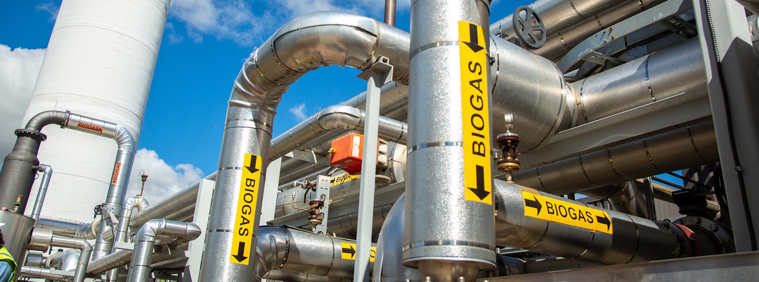 Silver biogas pipes